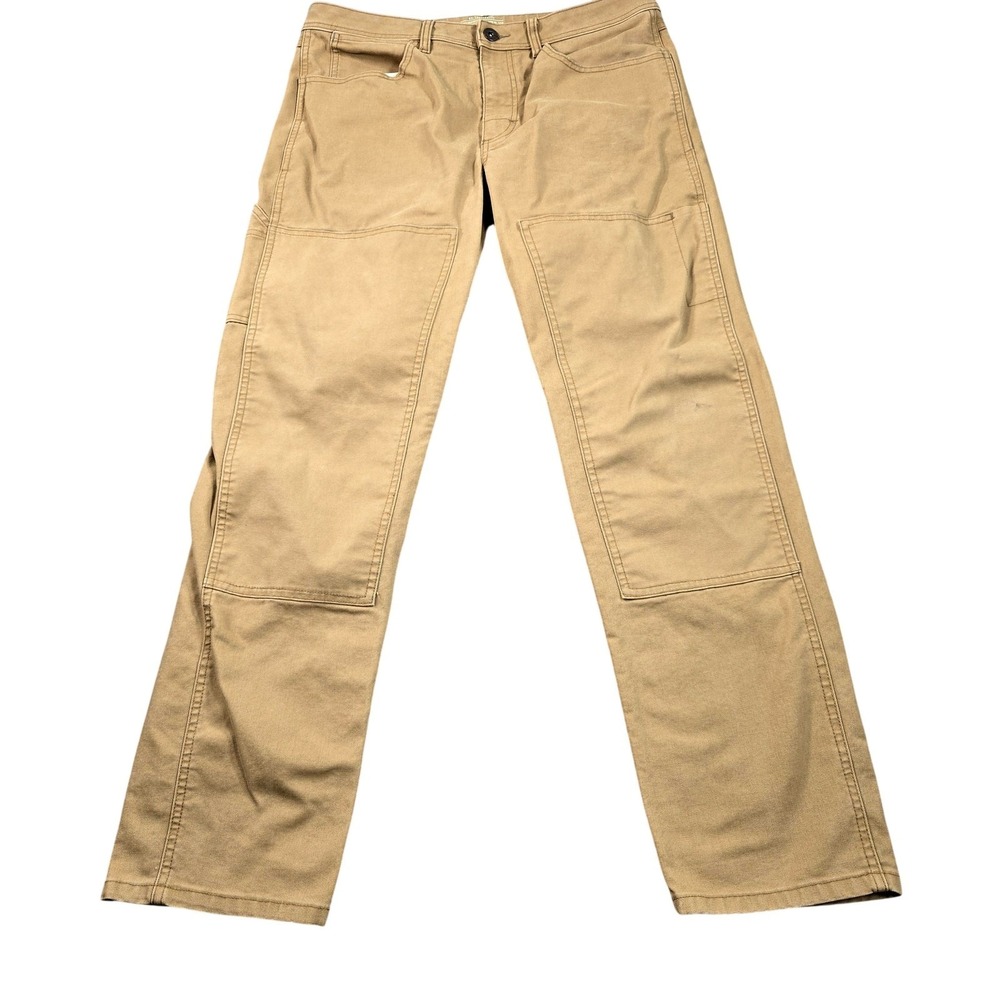 REI Co-op Pants Mens 34x31 (34x32 Tag) Beige Carpenter Canvas Workwear Stretch